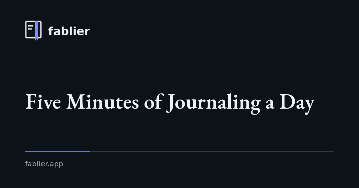 Five minutes a day