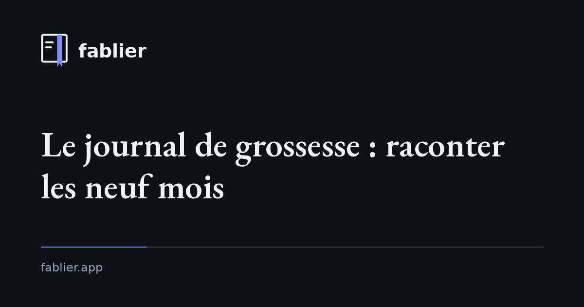 Le journal de grossesse